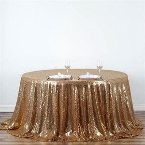 Gold SEQUIN Round Tablecloth